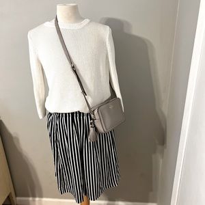 COPY - J Crew Mercantile Black & White Striped Skirt Knee Length A-Line Poc…
